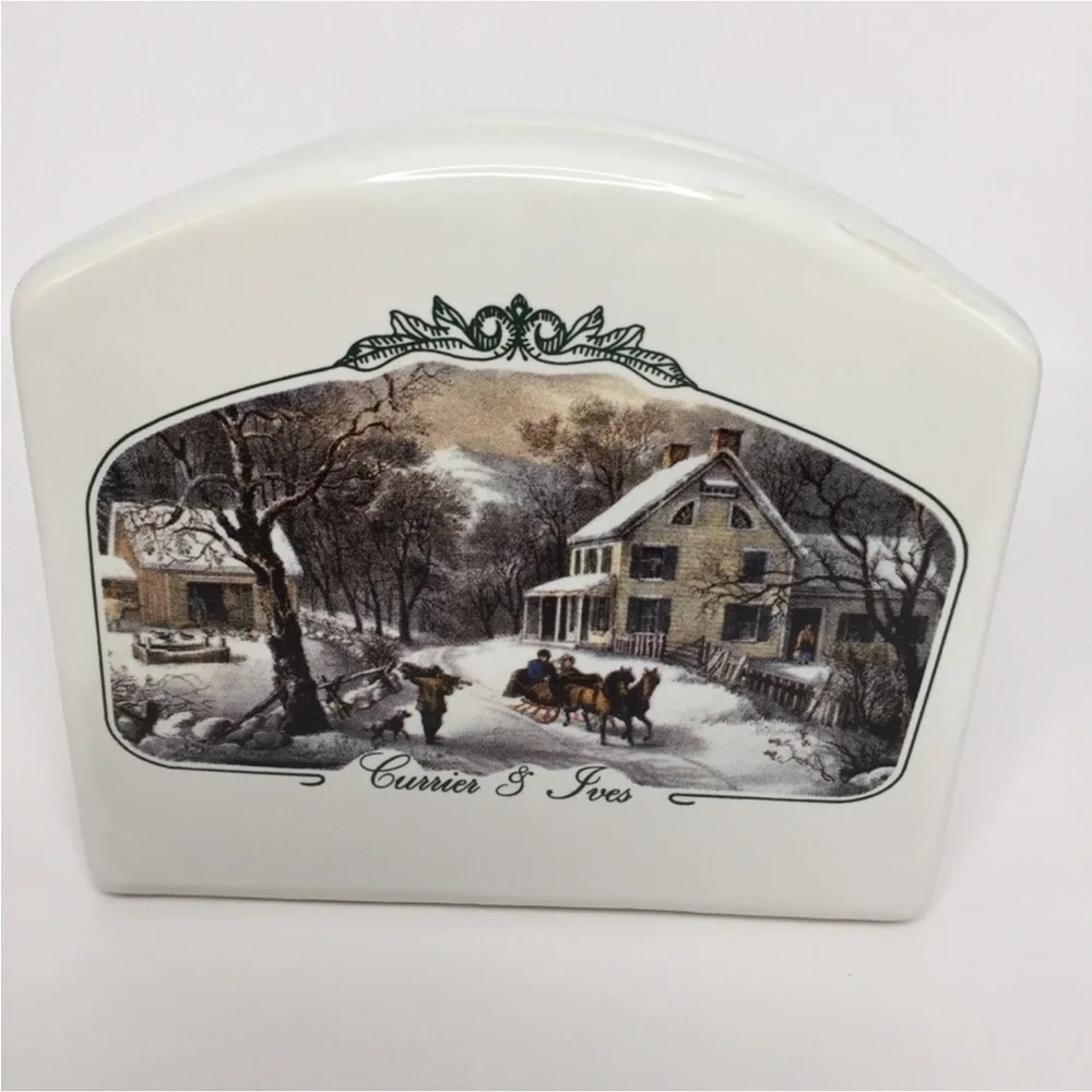 Currier and Ives Napkin Holder